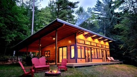 This cabin is an eye catcher inside and out.
