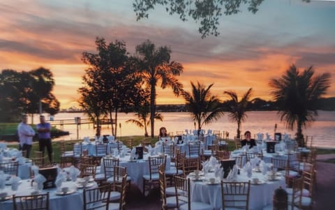 Outdoor banquet area