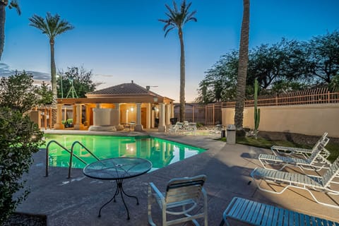 Community pool, spa, and bathrooms conveniently located directly across street.
