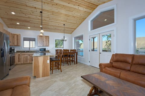 Living Area with Vaulted Ceiling
