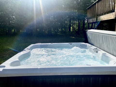 Private hot tub on property