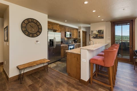 Kitchen and dining bar