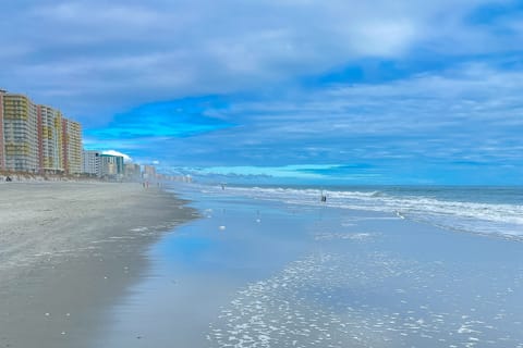 On the beach, beach towels