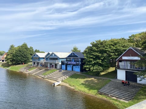 View of the School’s Boathouse. (Aberdeen University rowing club)