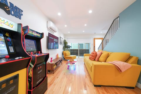 Open layout with arcade games and fun decor!