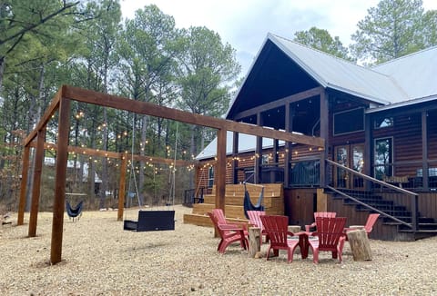 Beam System with multiple swings and seating areas.