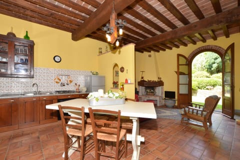 The living- dining room in one of the units