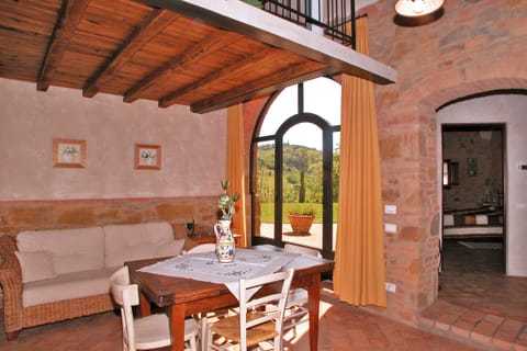 The living room in the smaller unit