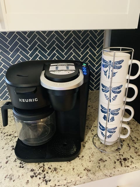 DUO coffee maker,  takes k cups or coffee grounds to get your morning started 