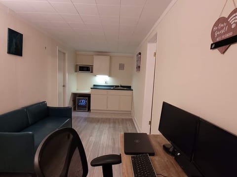 Master suite den/office with wet bar/kitchenette between master BR and bath