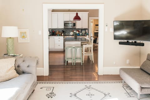 View of the kitchen from the living room.