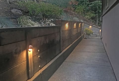 Lighted pathway leading you to your private entrance