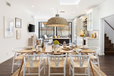 Dining area seats 8.