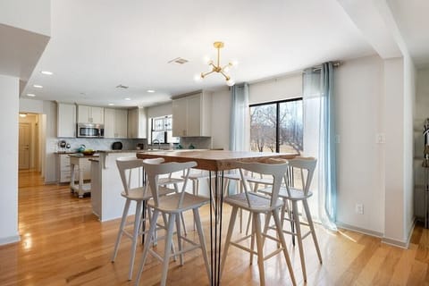 Large kitchen open to breakfast area and living room