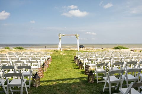 Outdoor banquet area