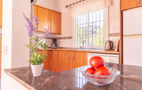 Fridge, stovetop, dishwasher, coffee/tea maker