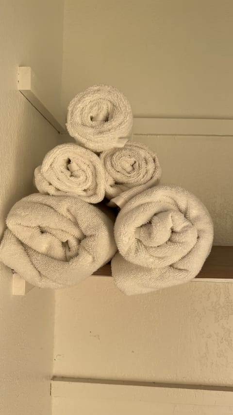 Bath towels and hand towels. Beach towels are available upon request