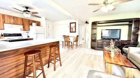 Large living room with open space for dining room and kitchen