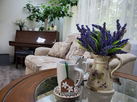 Relax on the sofa and enjoy your favorite drink