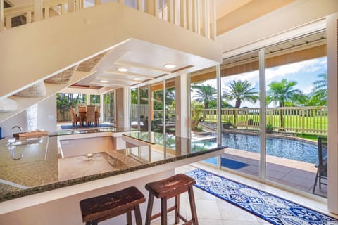 Downstairs Bar Area with Pool Access