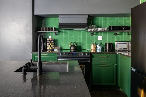 modern kitchen fully stocked