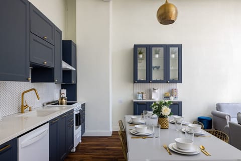 modern fully stocked kitchen