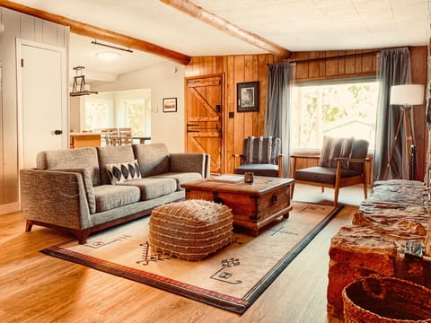 Open floor plan with cozy cabin feel 