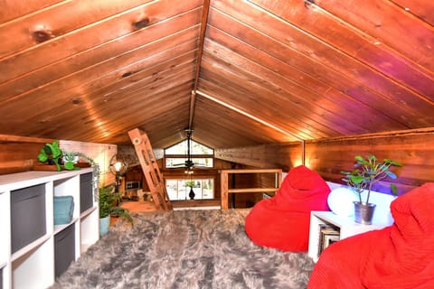 2nd bedroom open loft accessed by ladder. Not suitable for small children