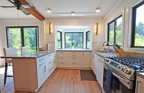 Brand new modern kitchen with open plan and great views