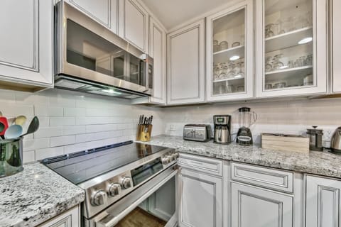 The chef will enjoy the recently updated kitchen appliances, lots of small appliances, and dishware for the whole family.