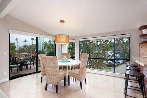 Bright dining area with convenient patio access.