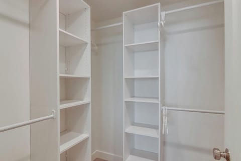 Ample closet space in master walk-in