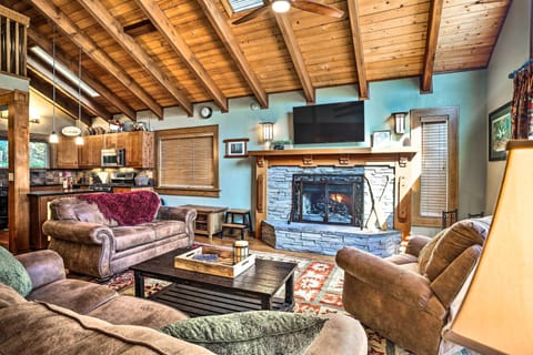 Living Room | Wood-Burning Fireplace