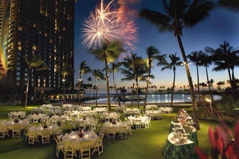 Outdoor banquet area