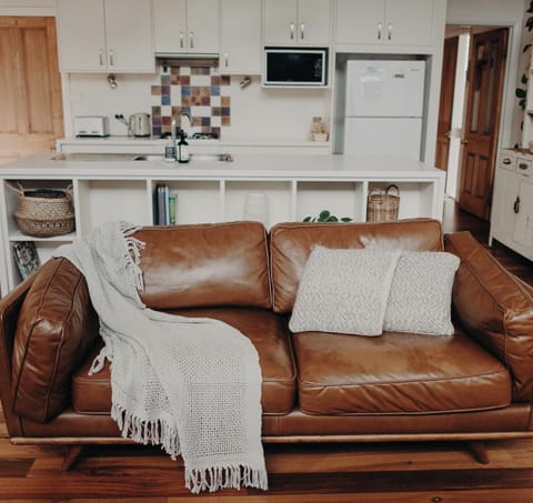 Smart TV, fireplace, books, stereo