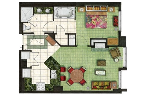 1 BR / BA Floor Plan