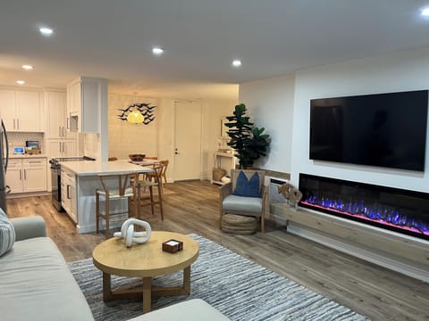 Smart TV, fireplace, printers