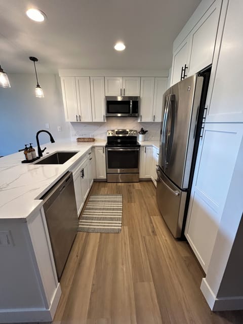 Kitchen offers appliances, utensils, plates and all things necessary for cooking