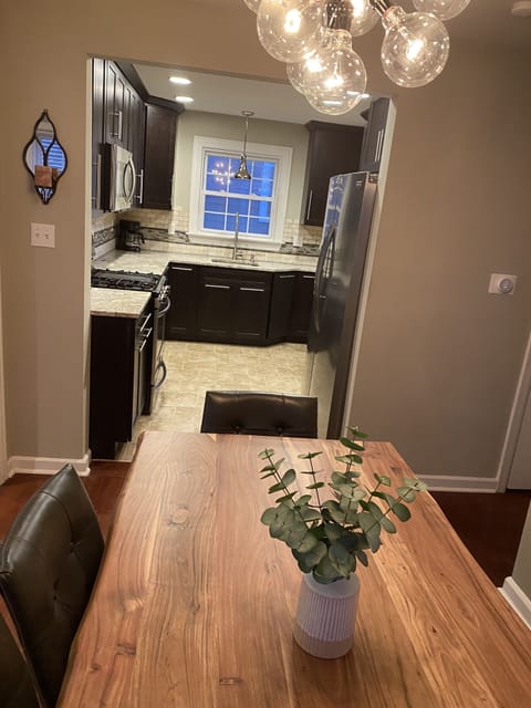 Dining room looking into kitchen
