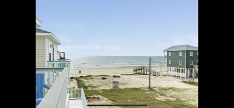 On the beach, sun loungers, beach towels