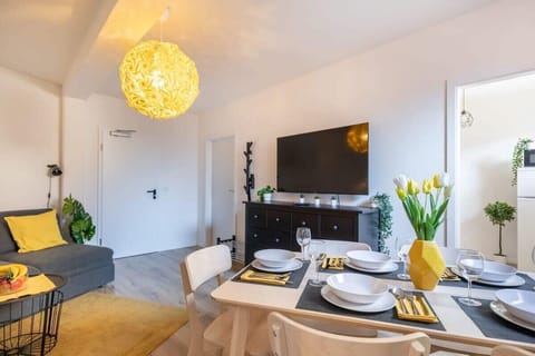 Living room and apartment entrance