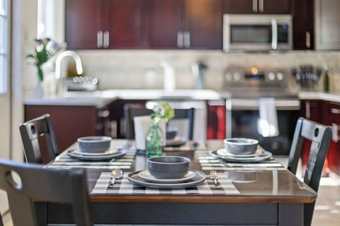 Enjoy your home-made meals while talking about your day in our dining area.