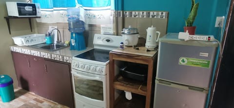 Microwave, oven, electric kettle, cookware/dishes/utensils