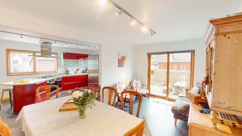 Open plan kitchen and dining space
