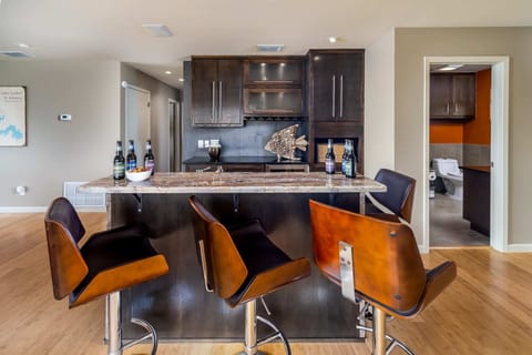 Mix your favorite drinks at this upstairs bar.