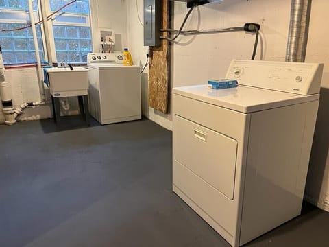 Washer and dryer in basement 