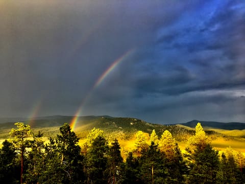 Double Rainbow right off the deck