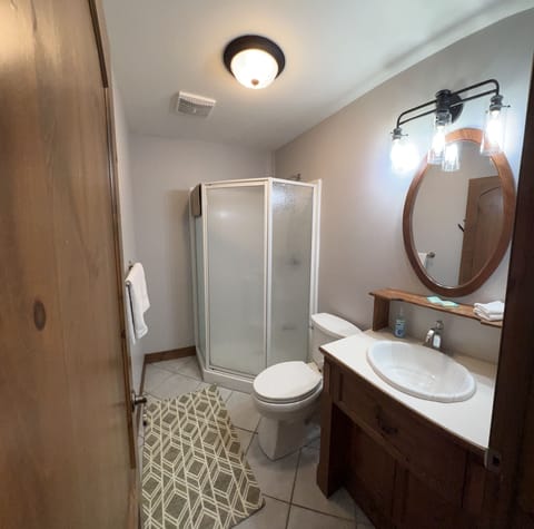 Combined shower/tub, jetted tub, hair dryer, heated floors