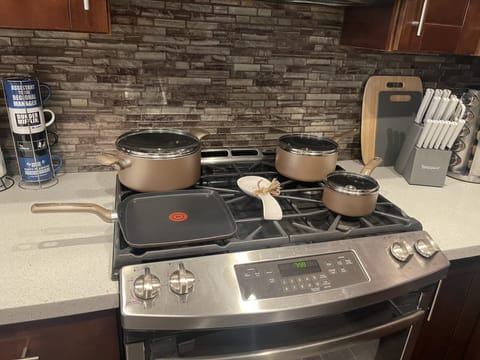Stove with cookware