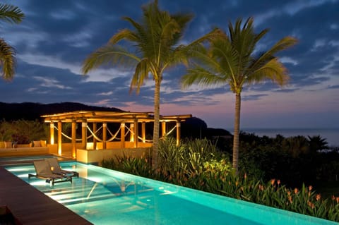 An infinity pool, a heated pool